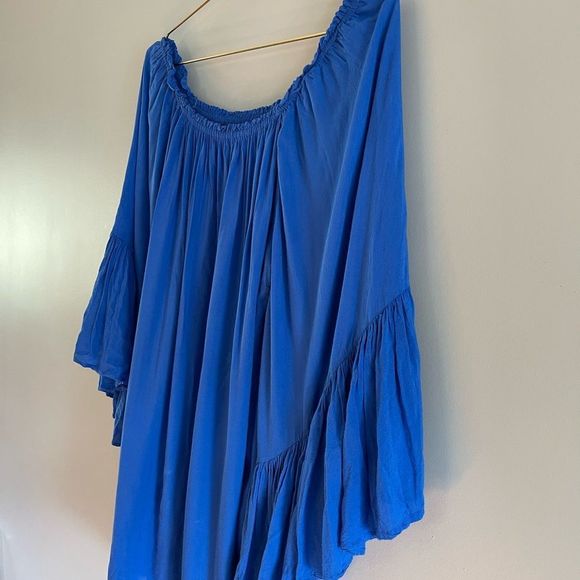 Indah Kamani Ruffle Edge Mini Dress || SZ S || Cobalt Blue - Picture 13 of 17